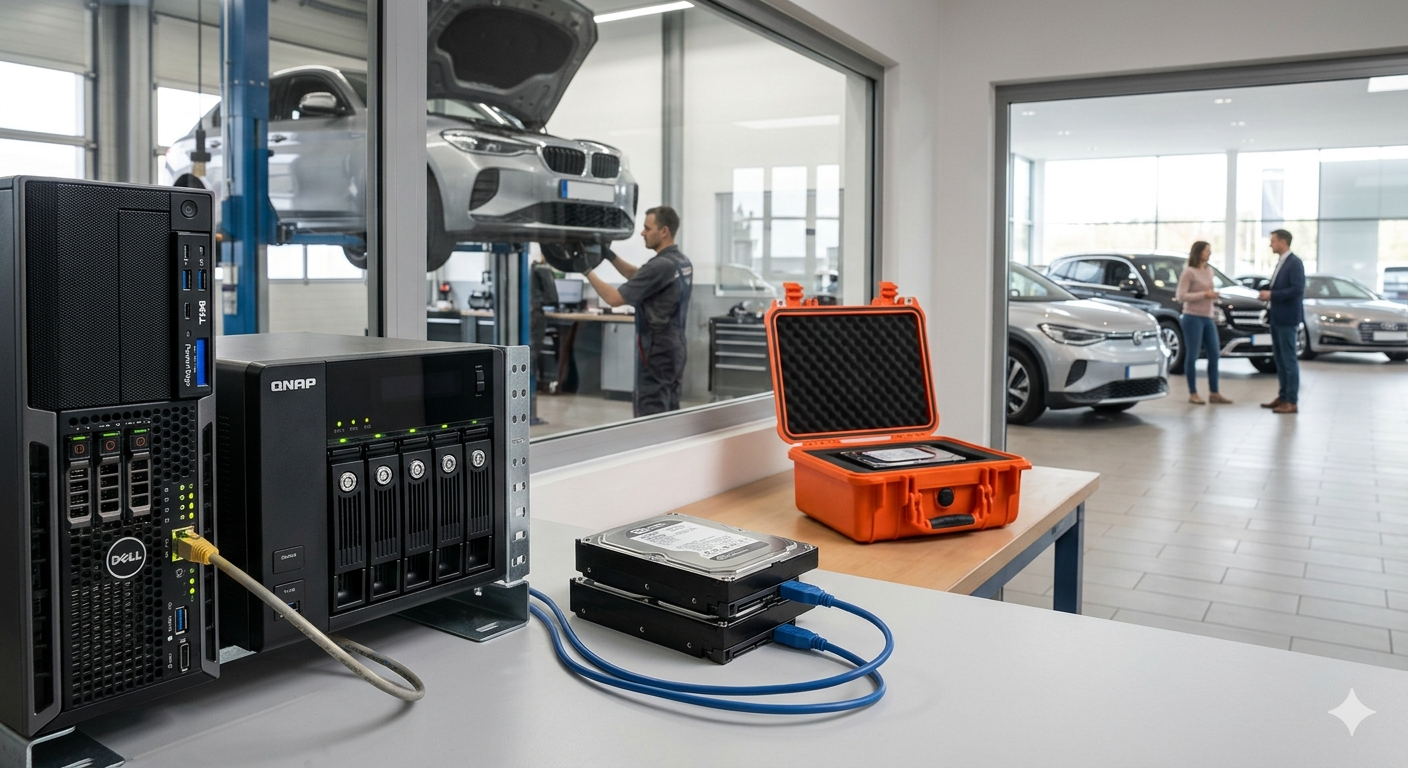 Server, NAS und forensische Sicherung von Datenträgern im Autohaus